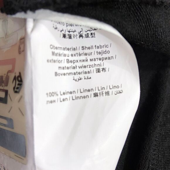 Gerry Weber Black Linen Top US 12 Studded Draped Cowl Neck Short Sleeves - Picture 8 of 8